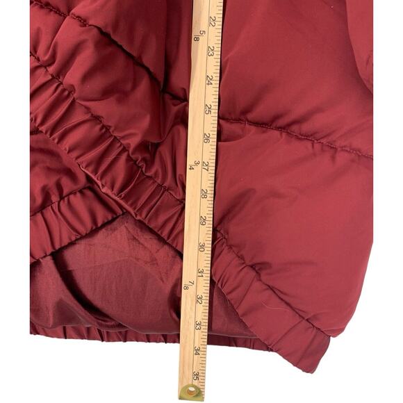 Universal Standard Kanda Puffer Small Burgundy Down Coat - Picture 7 of 14